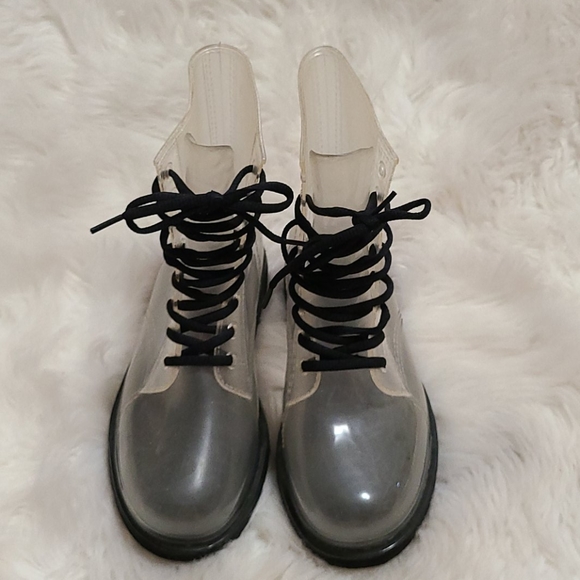 Shoes - CLEAR COMBAT BOOTS EUC WORN ONE TIME